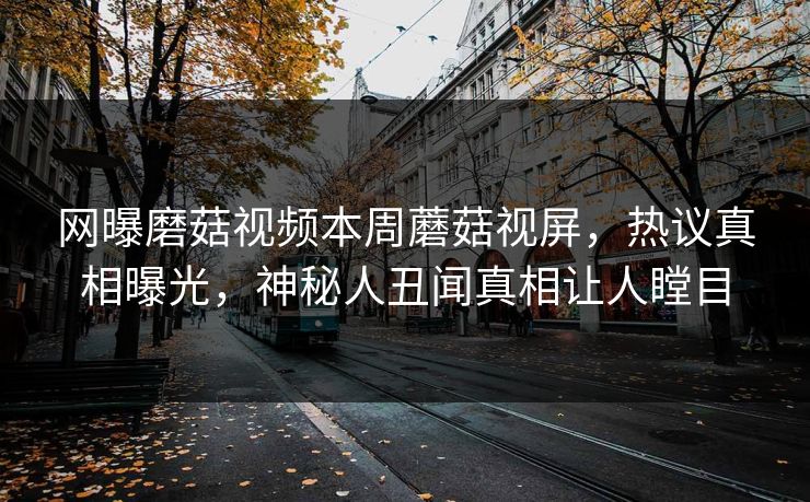 网曝磨菇视频本周蘑菇视屏，热议真相曝光，神秘人丑闻真相让人瞠目