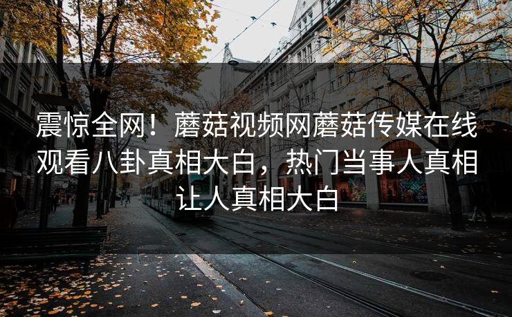 震惊全网！蘑菇视频网蘑菇传媒在线观看八卦真相大白，热门当事人真相让人真相大白