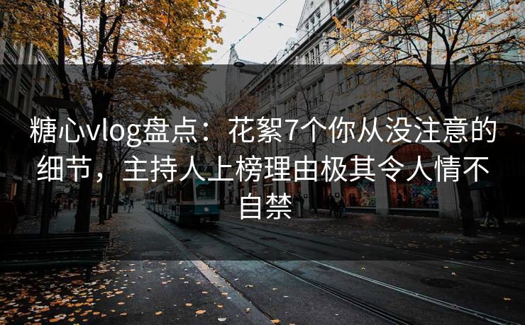 糖心vlog盘点：花絮7个你从没注意的细节，主持人上榜理由极其令人情不自禁
