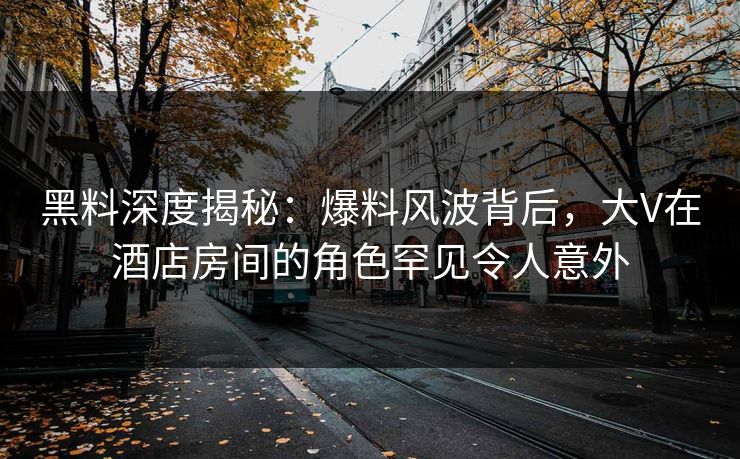 黑料深度揭秘：爆料风波背后，大V在酒店房间的角色罕见令人意外